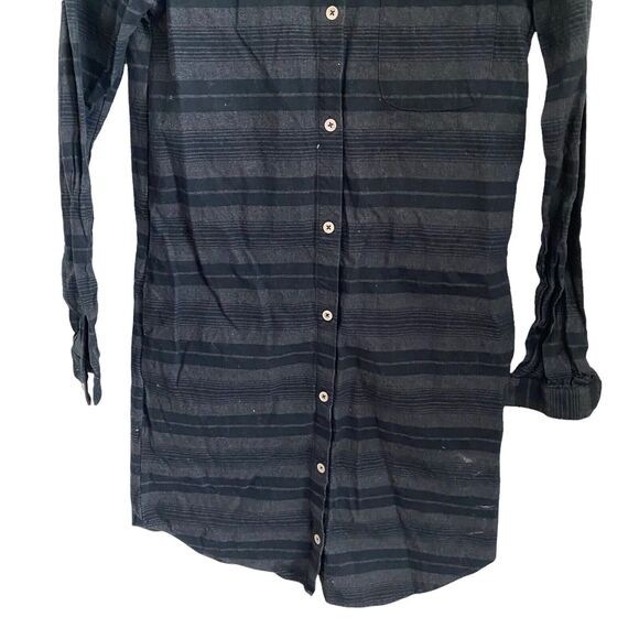 Steven Alan XS Shirt Dress Striped Gray Black Striped Long Sleeve - Picture 5 of 8